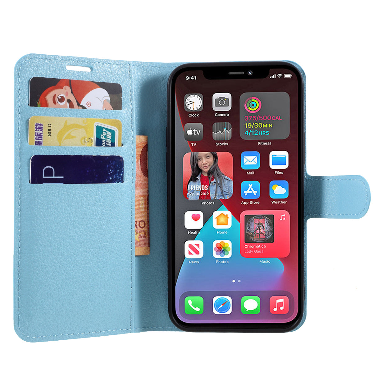 Litchi Surface Shell Leather Case with Stand for iPhone 12 Pro/12 Mobile Phone Accessories