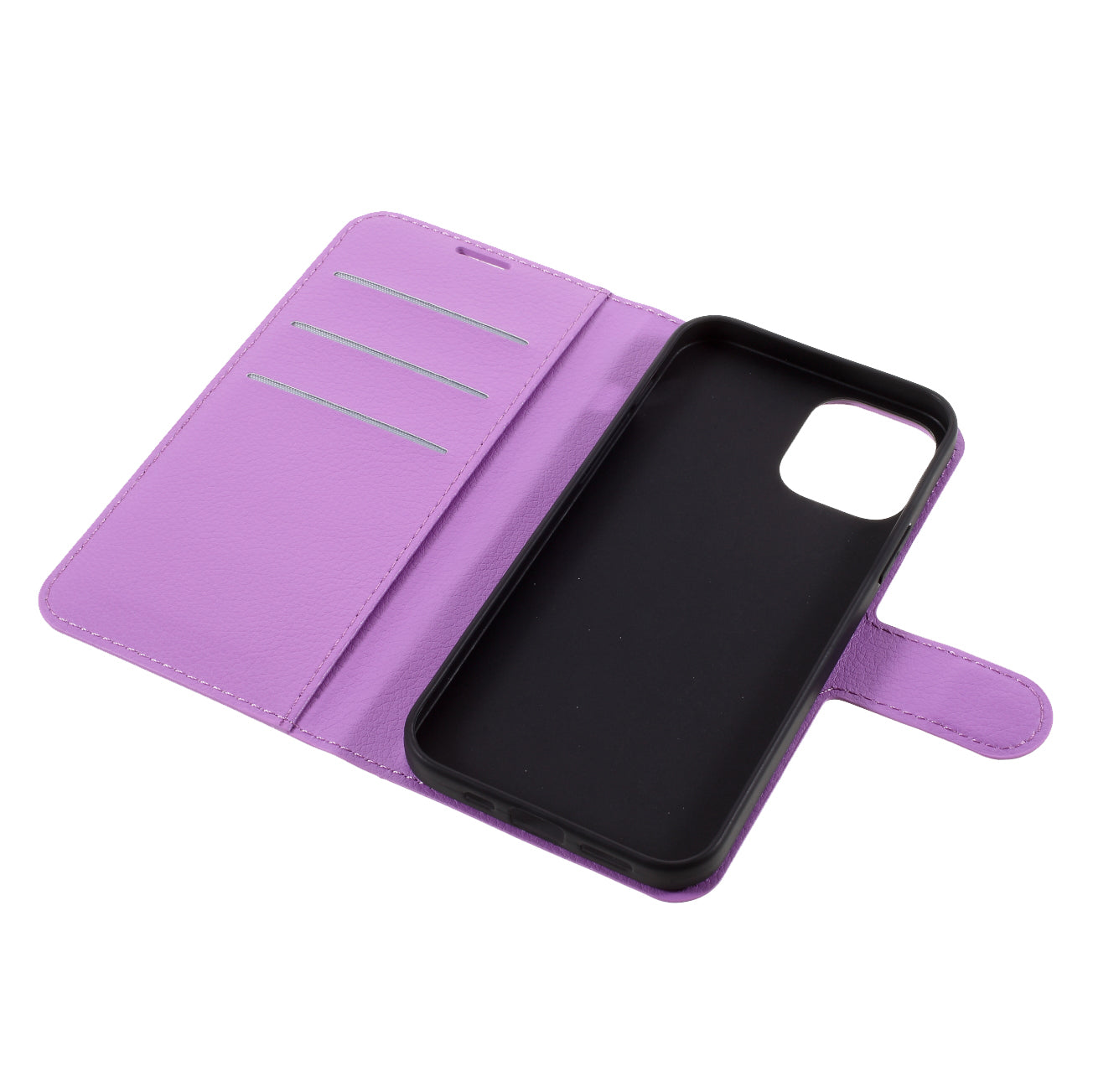 Litchi Surface Shell Leather Case with Stand for iPhone 12 Pro/12 Mobile Phone Accessories