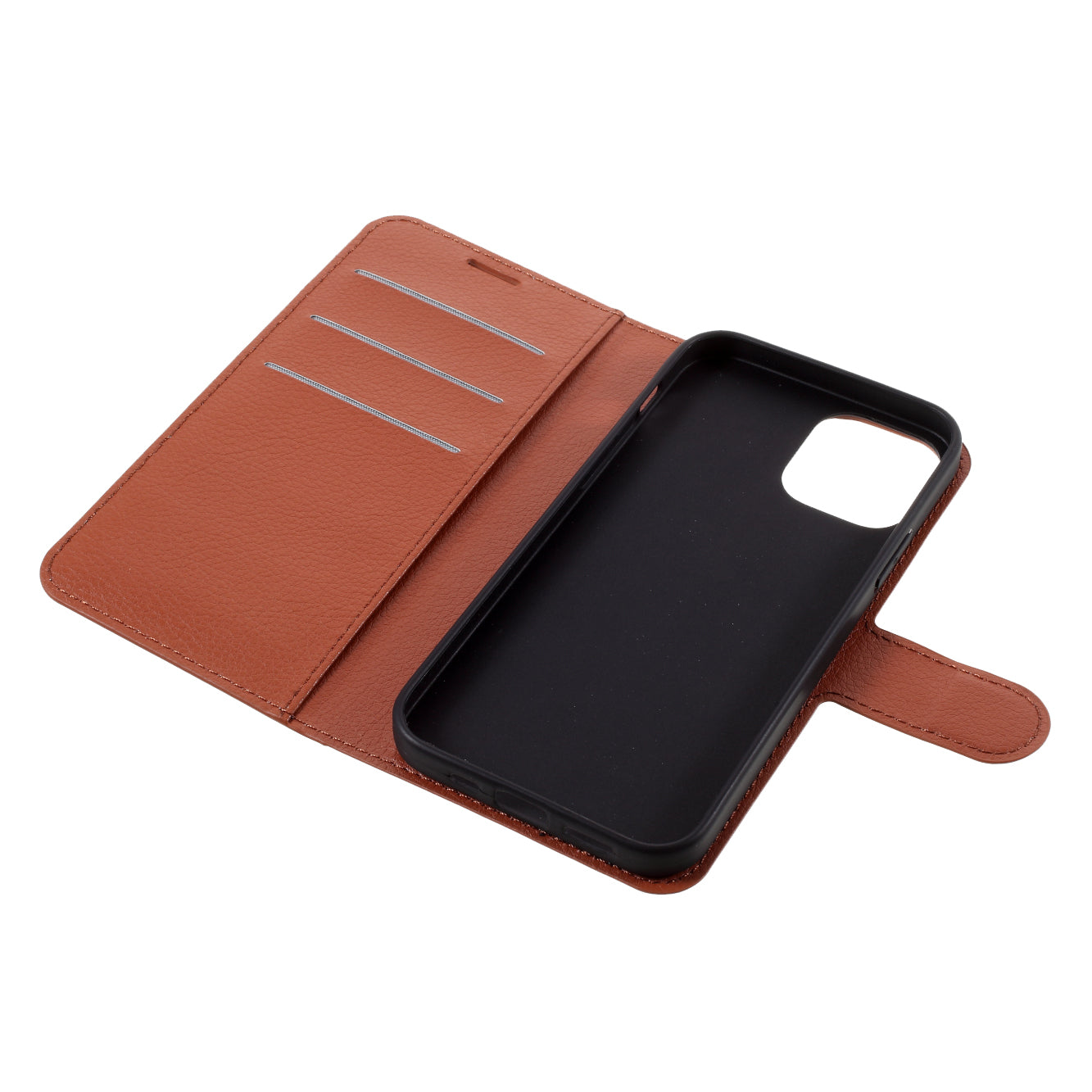 Litchi Surface Shell Leather Case with Stand for iPhone 12 Pro/12 Mobile Phone Accessories