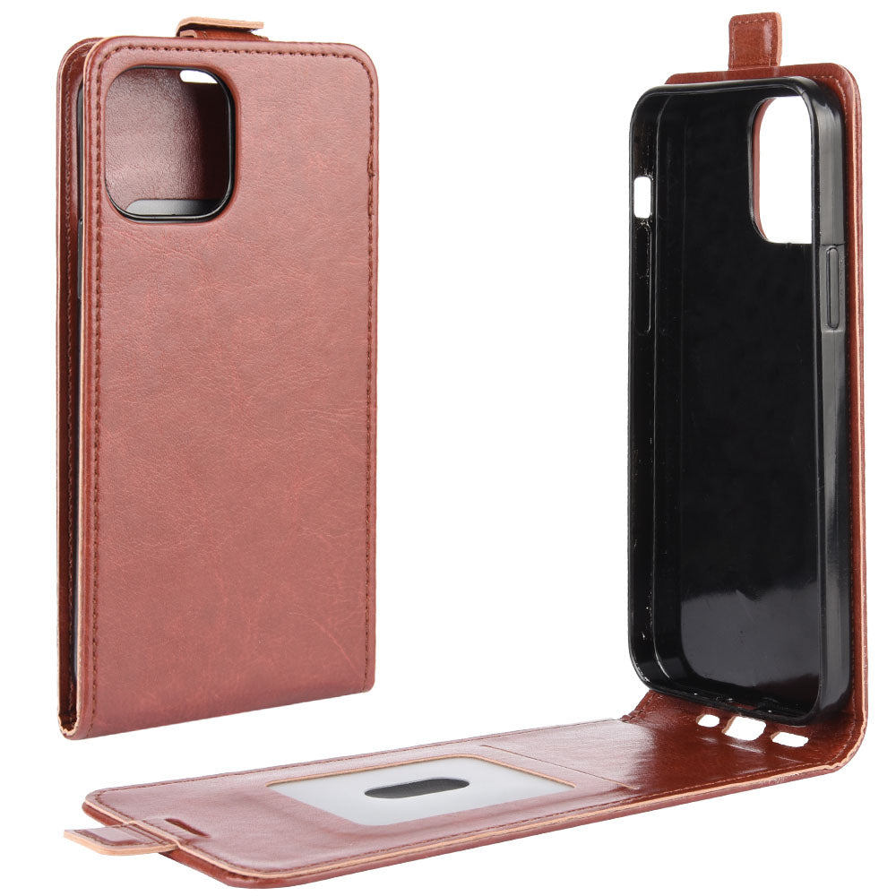 Vertical Flip Crazy Horse Leather Cell Phone Shell for iPhone 12