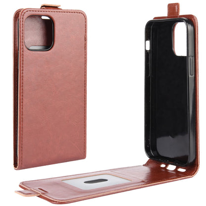 Vertical Flip Crazy Horse Leather Cell Phone Shell for iPhone 12