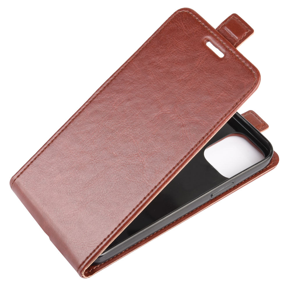 Vertical Flip Crazy Horse Leather Cell Phone Shell for iPhone 12