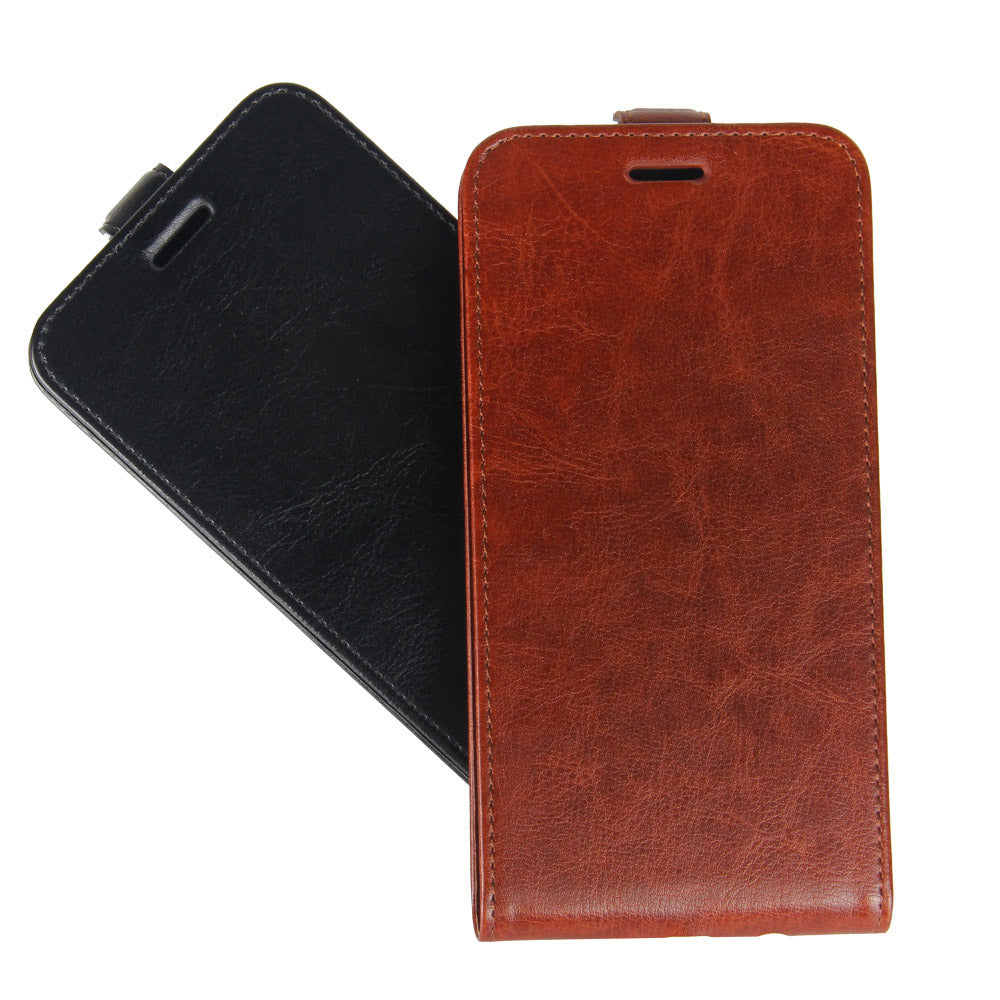 Vertical Flip Crazy Horse Leather Cell Phone Shell for iPhone 12