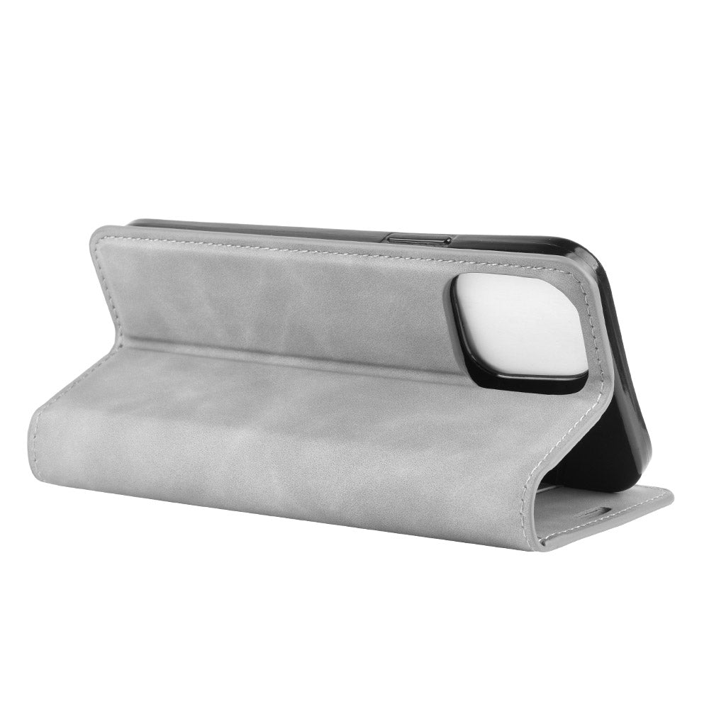 Silky Touch Leather Shell Wallet Stand Case for iPhone 12