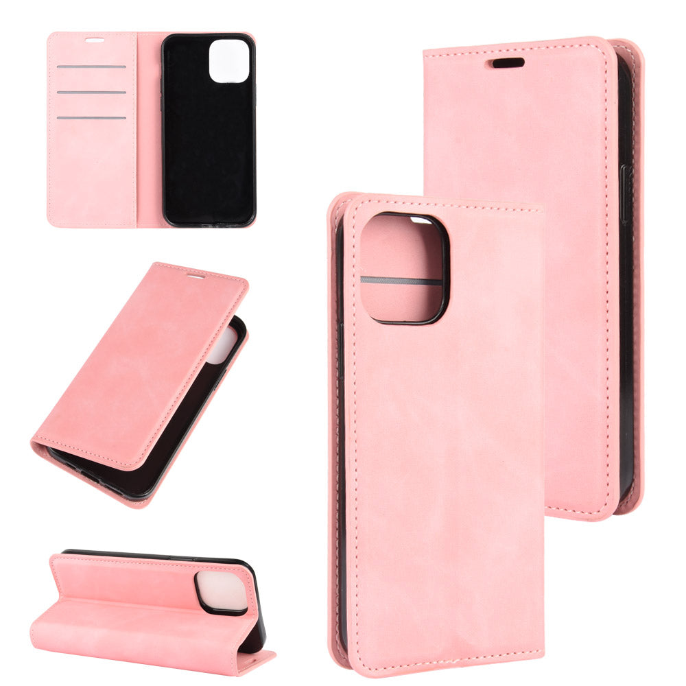 Silky Touch Leather Shell Wallet Stand Case for iPhone 12