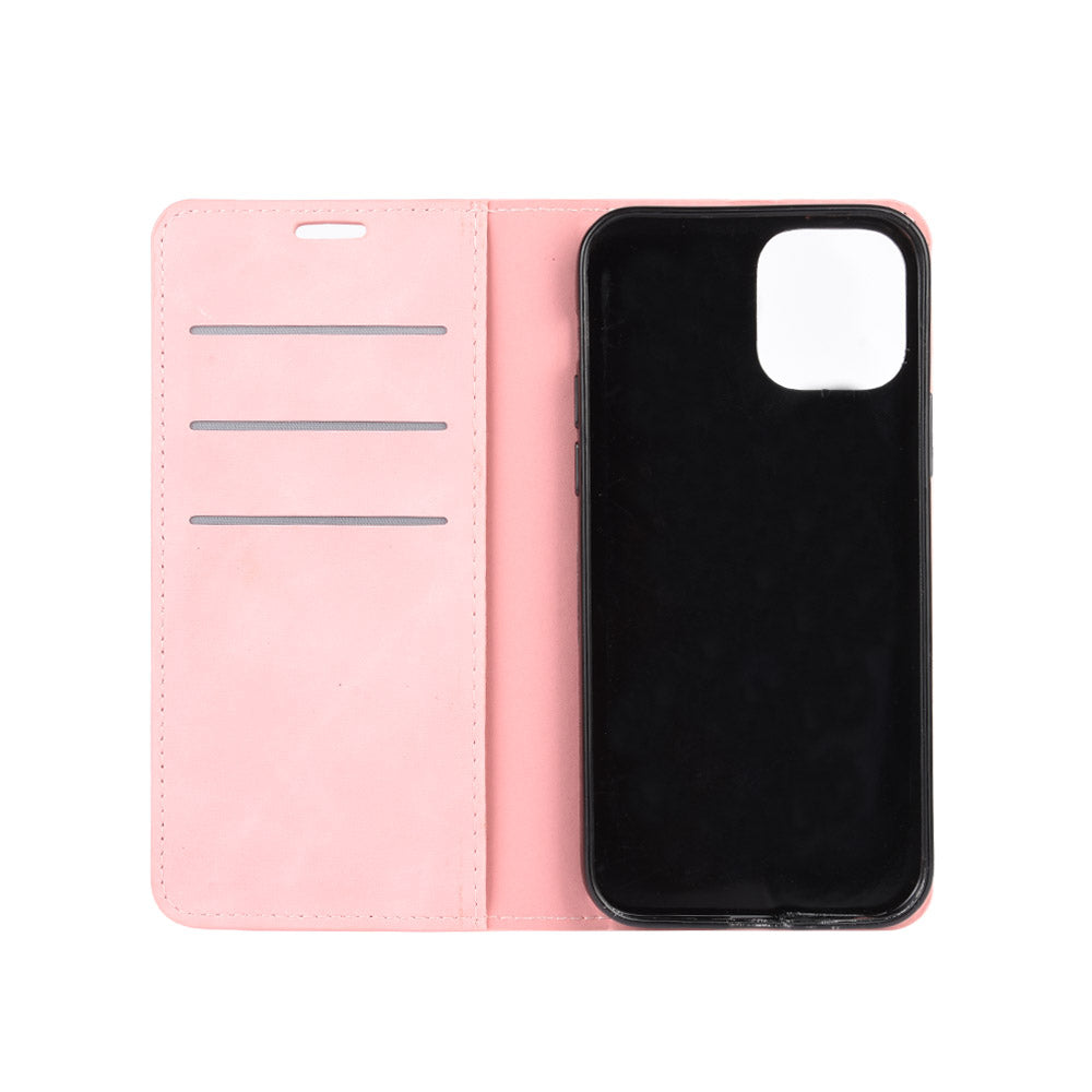 Silky Touch Leather Shell Wallet Stand Case for iPhone 12