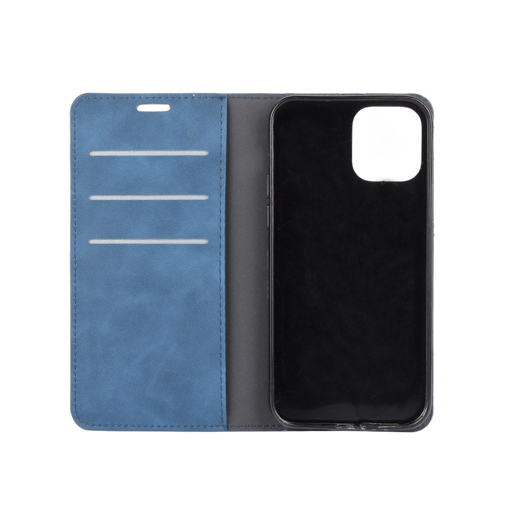 Silky Touch Leather Shell Wallet Stand Case for iPhone 12