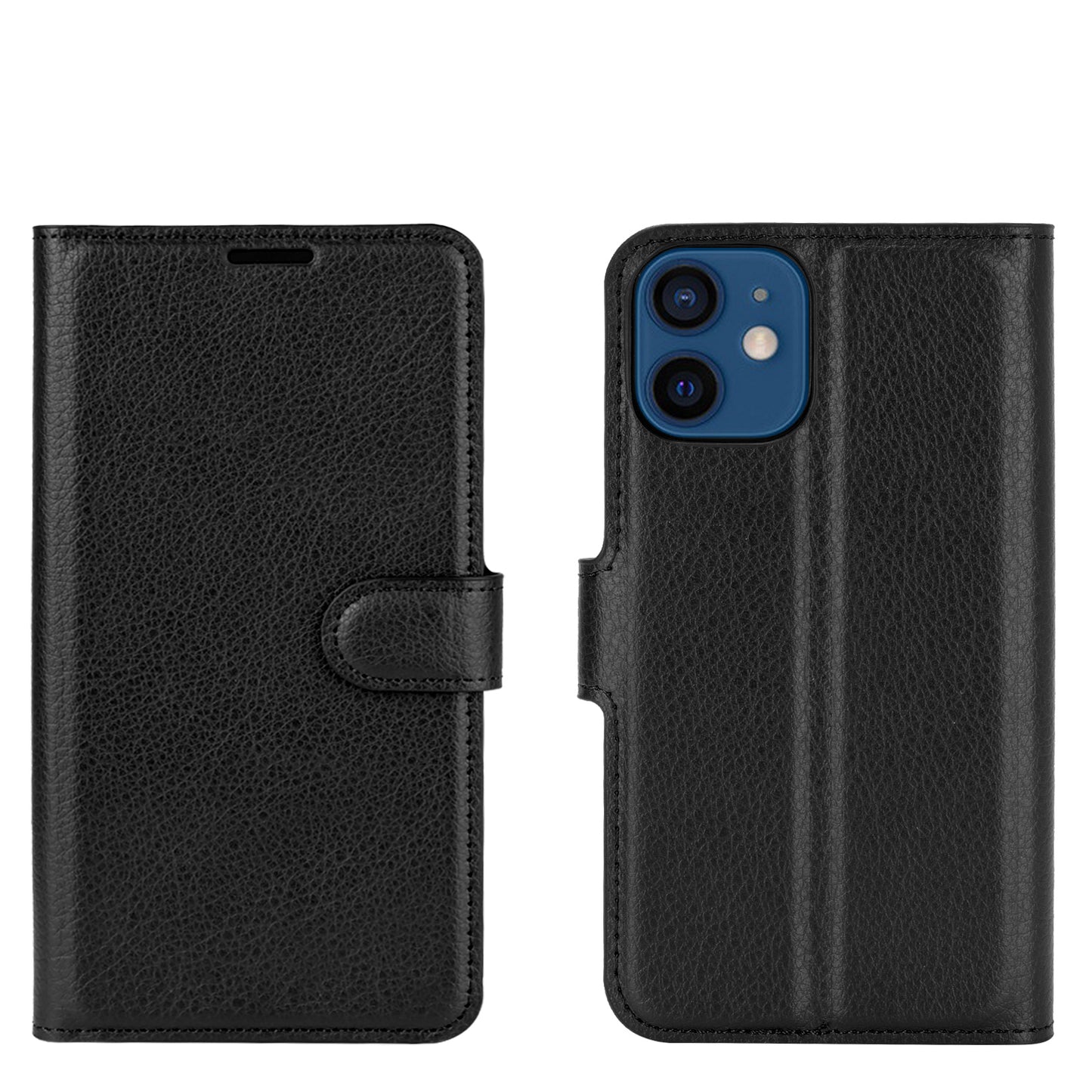 Litchi Texture Wallet Stand Leather Phone Cover for iPhone 12 mini Mobile Phone Accessories