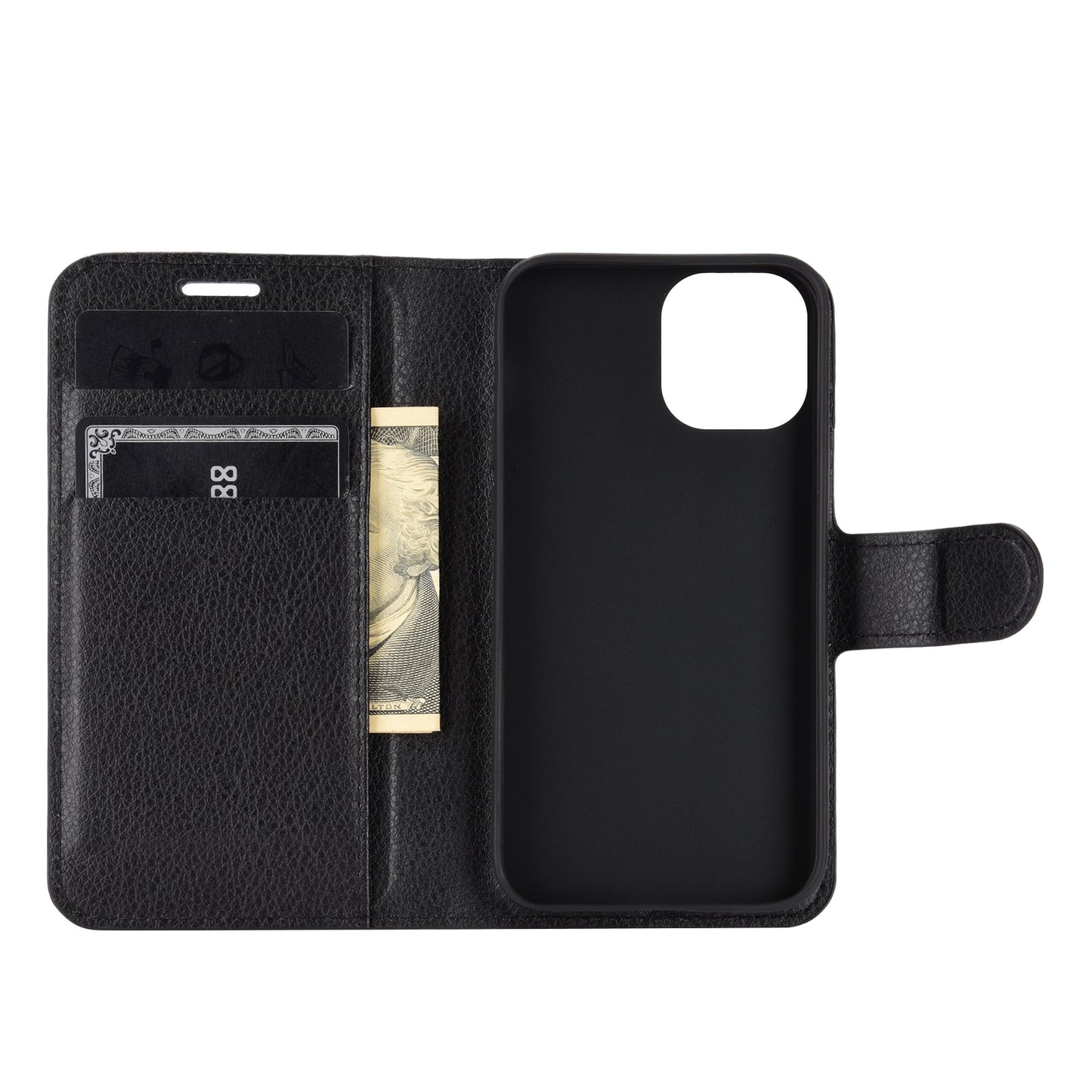 Litchi Texture Wallet Stand Leather Phone Cover for iPhone 12 mini Mobile Phone Accessories