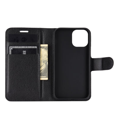 Litchi Texture Wallet Stand Leather Phone Cover for iPhone 12 mini Mobile Phone Accessories