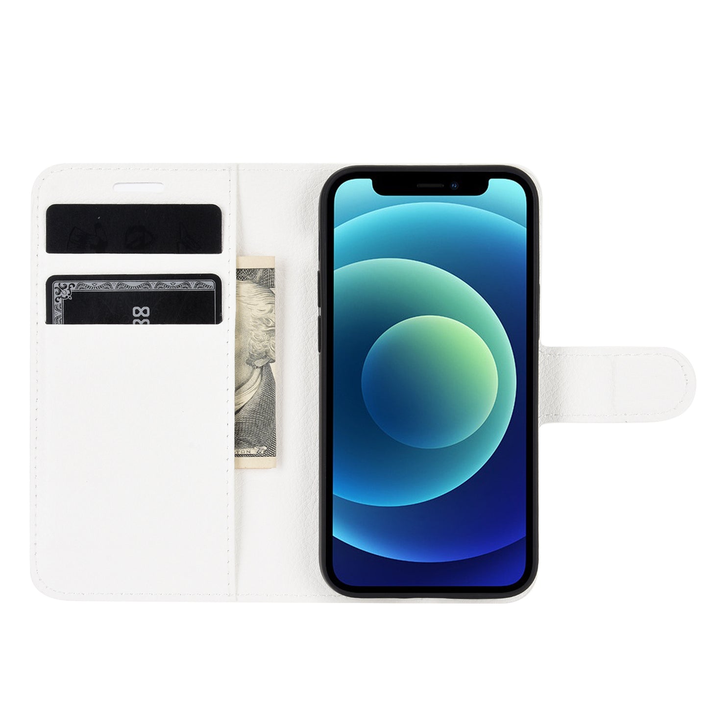 Litchi Texture Wallet Stand Leather Phone Cover for iPhone 12 mini Mobile Phone Accessories