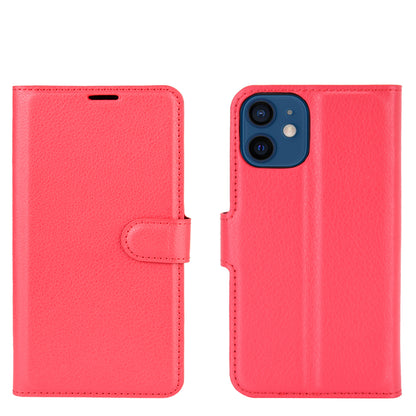 Litchi Texture Wallet Stand Leather Phone Cover for iPhone 12 mini Mobile Phone Accessories
