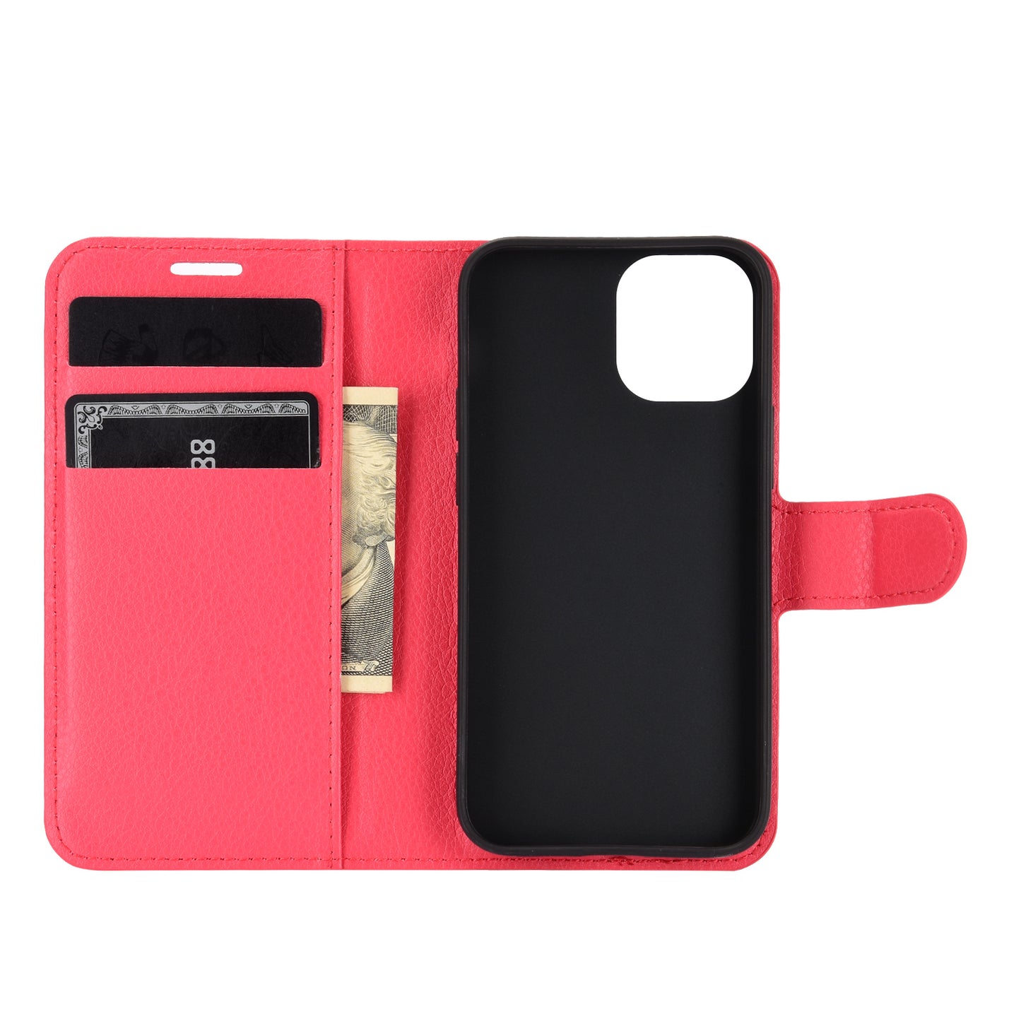 Litchi Texture Wallet Stand Leather Phone Cover for iPhone 12 mini Mobile Phone Accessories
