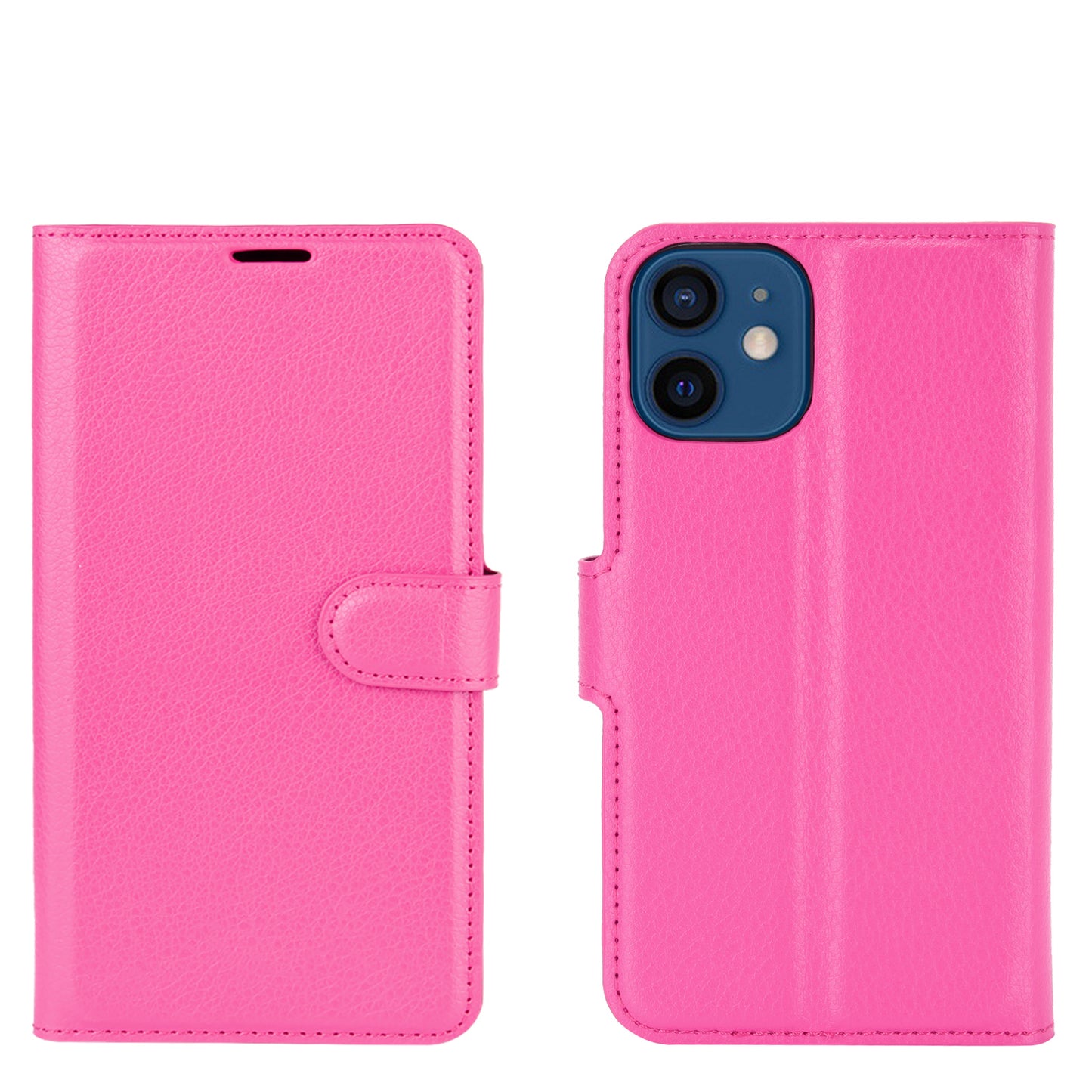 Litchi Texture Wallet Stand Leather Phone Cover for iPhone 12 mini Mobile Phone Accessories