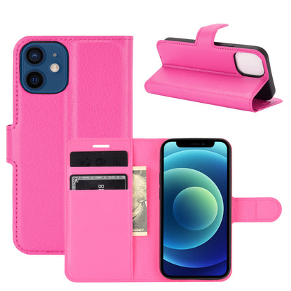 Litchi Texture Wallet Stand Leather Phone Cover for iPhone 12 mini Mobile Phone Accessories