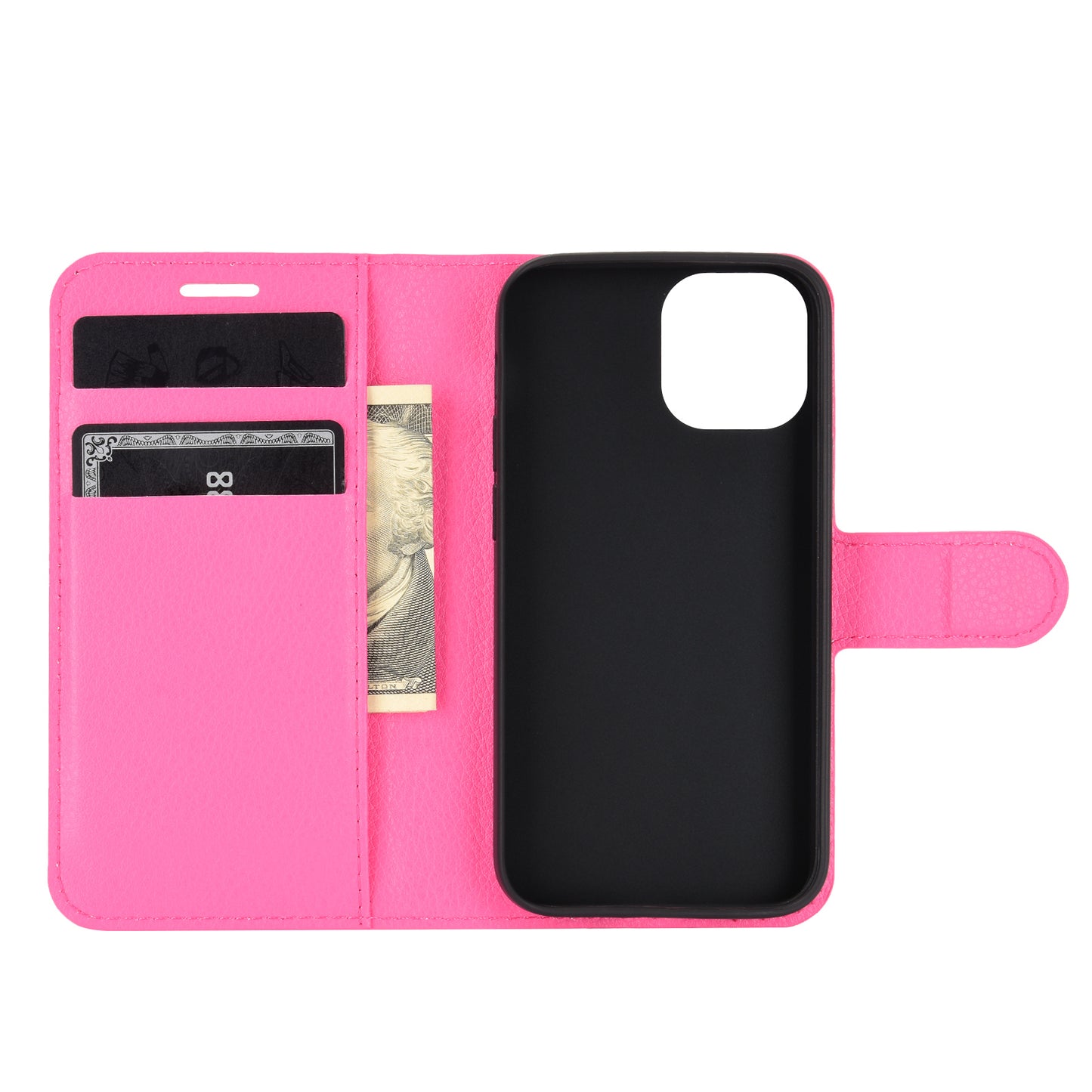 Litchi Texture Wallet Stand Leather Phone Cover for iPhone 12 mini Mobile Phone Accessories