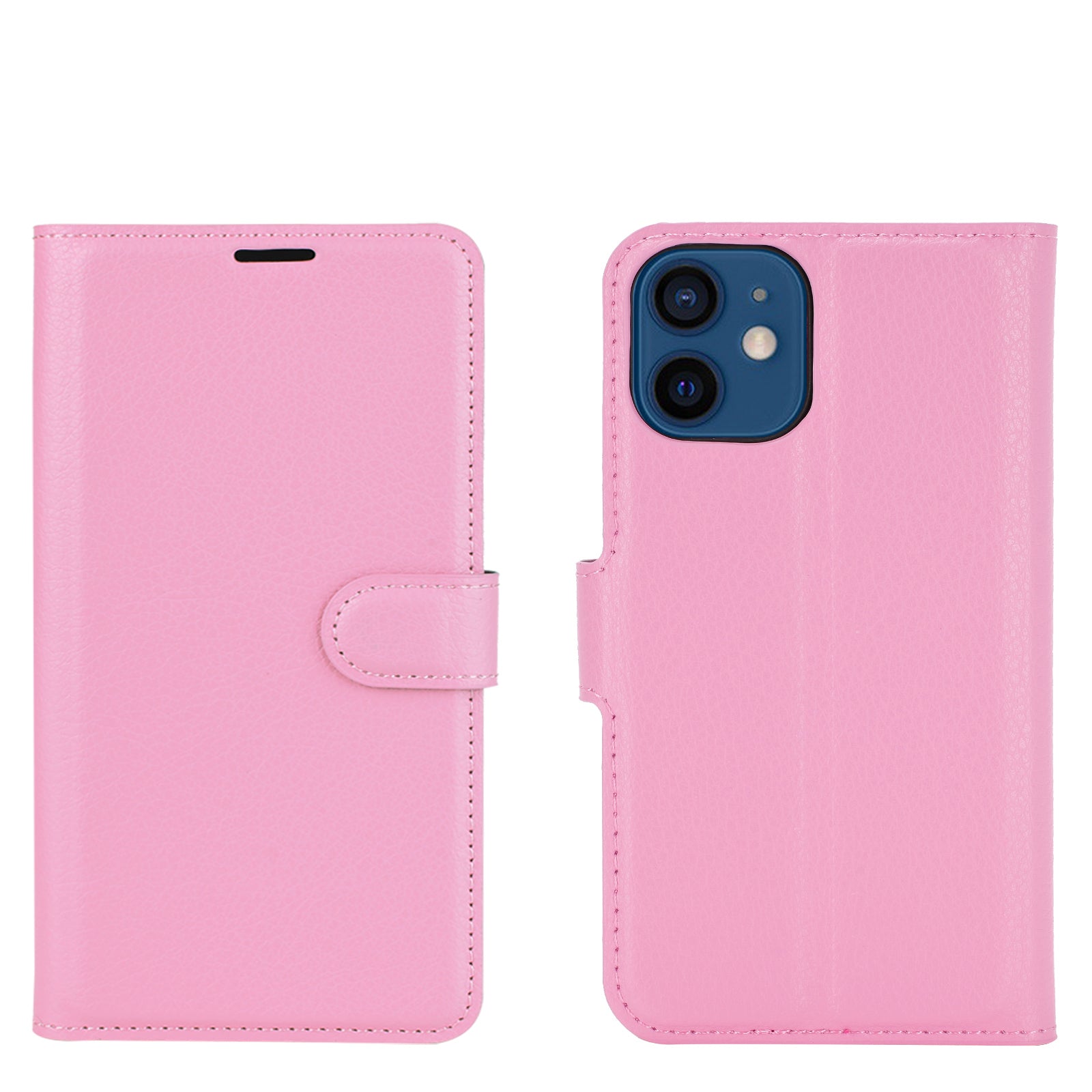 Litchi Texture Wallet Stand Leather Phone Cover for iPhone 12 mini Mobile Phone Accessories