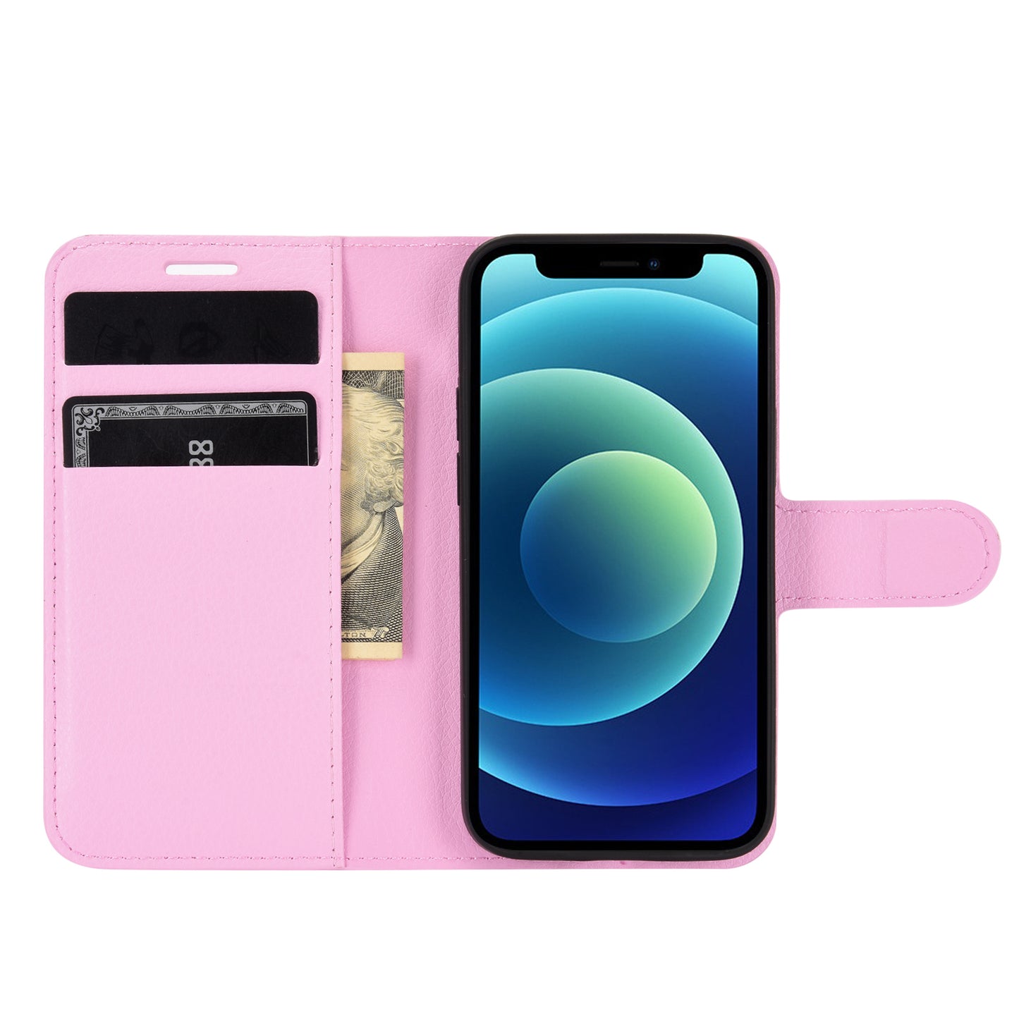 Litchi Texture Wallet Stand Leather Phone Cover for iPhone 12 mini Mobile Phone Accessories