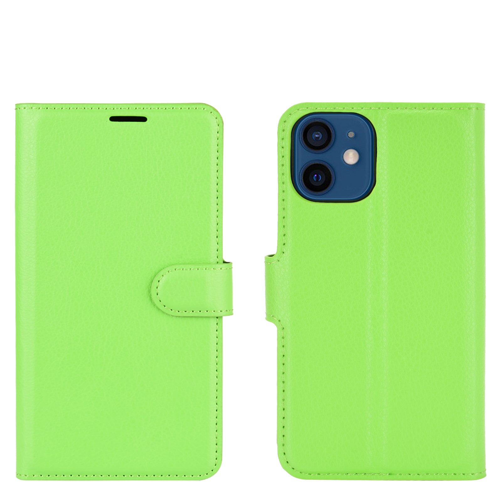 Litchi Texture Wallet Stand Leather Phone Cover for iPhone 12 mini Mobile Phone Accessories