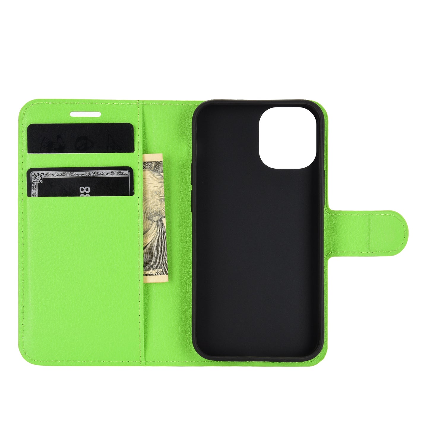 Litchi Texture Wallet Stand Leather Phone Cover for iPhone 12 mini Mobile Phone Accessories