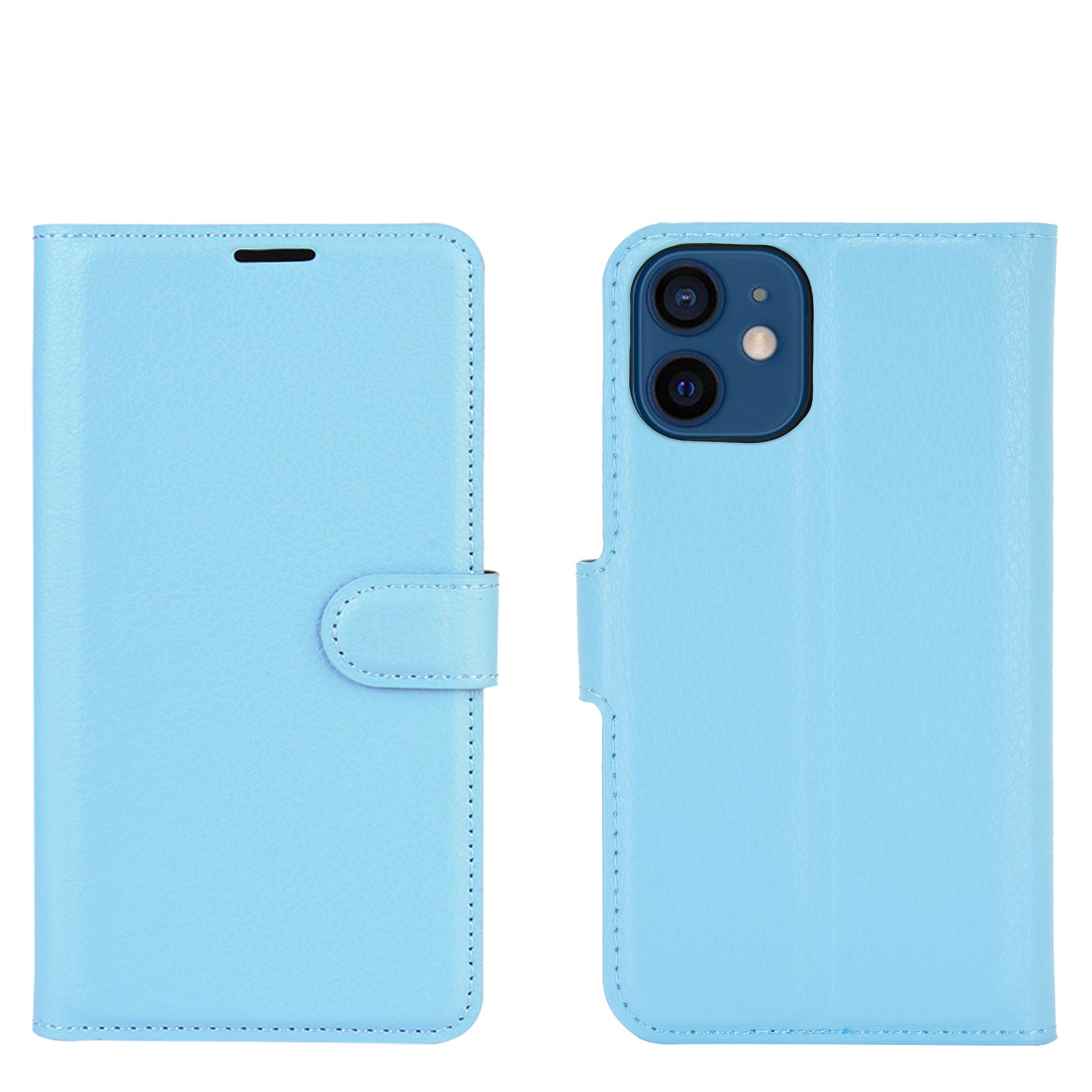 Litchi Texture Wallet Stand Leather Phone Cover for iPhone 12 mini Mobile Phone Accessories