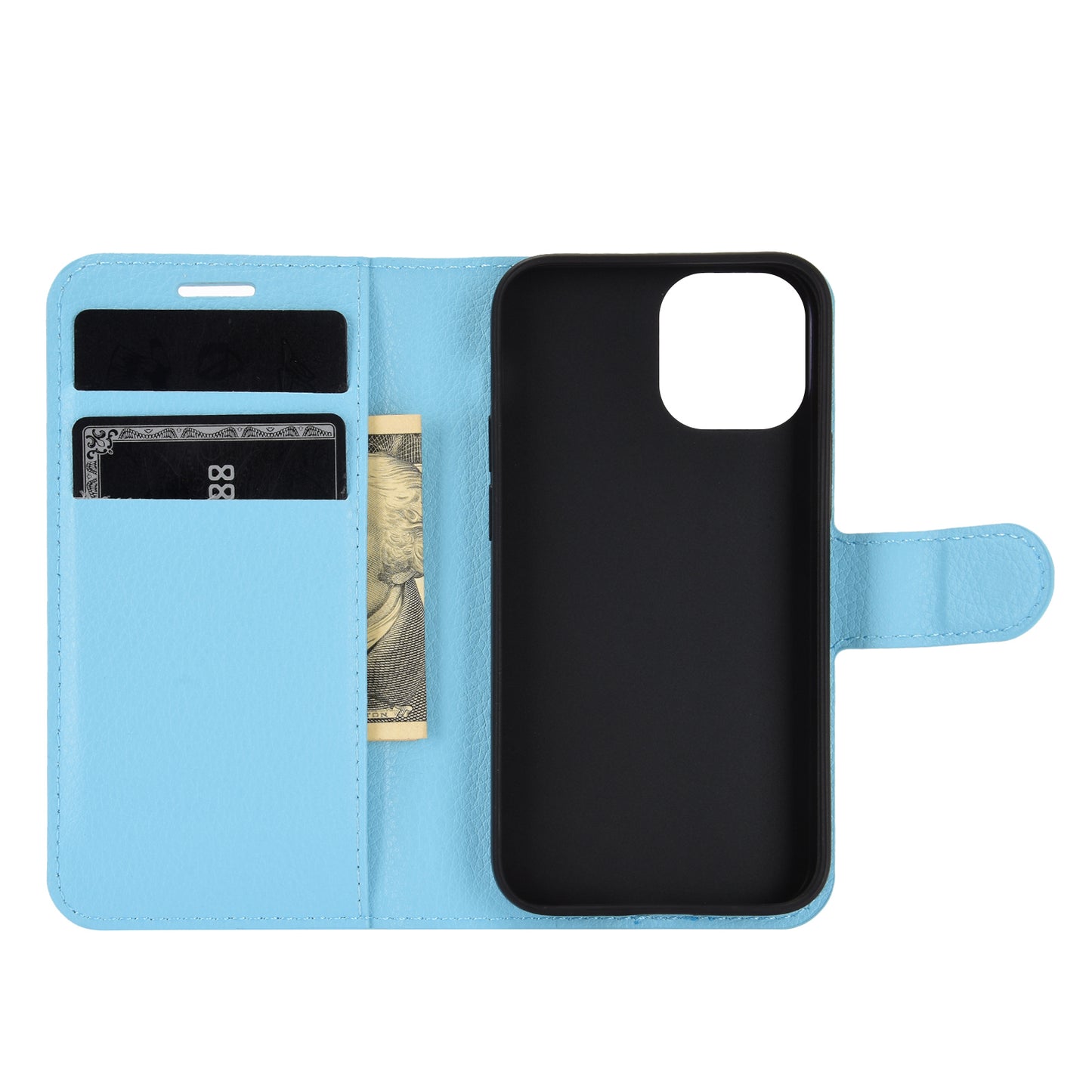 Litchi Texture Wallet Stand Leather Phone Cover for iPhone 12 mini Mobile Phone Accessories
