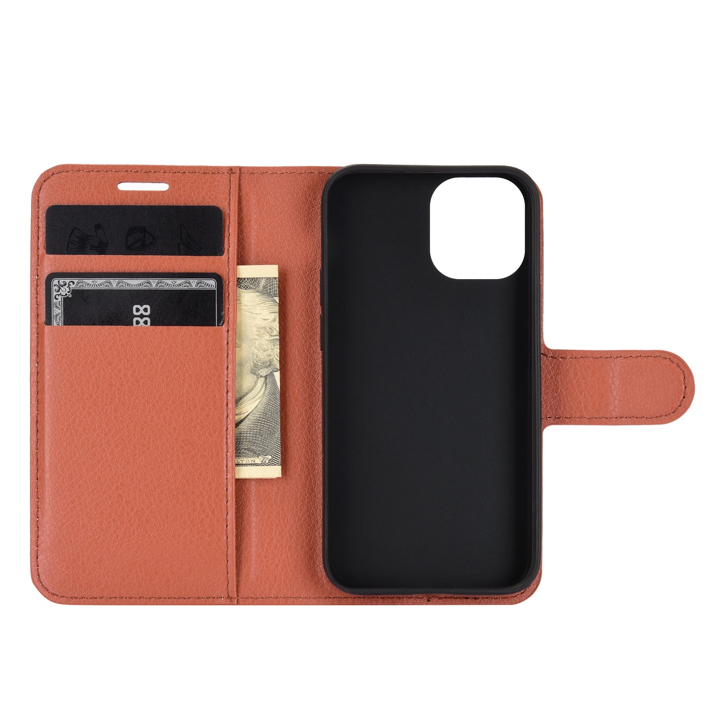 Litchi Texture Wallet Stand Leather Phone Cover for iPhone 12 mini Mobile Phone Accessories