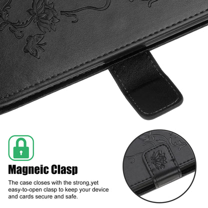 Imprint Butterfly Flower Wallet Leather Protective Case for iPhone 12 mini