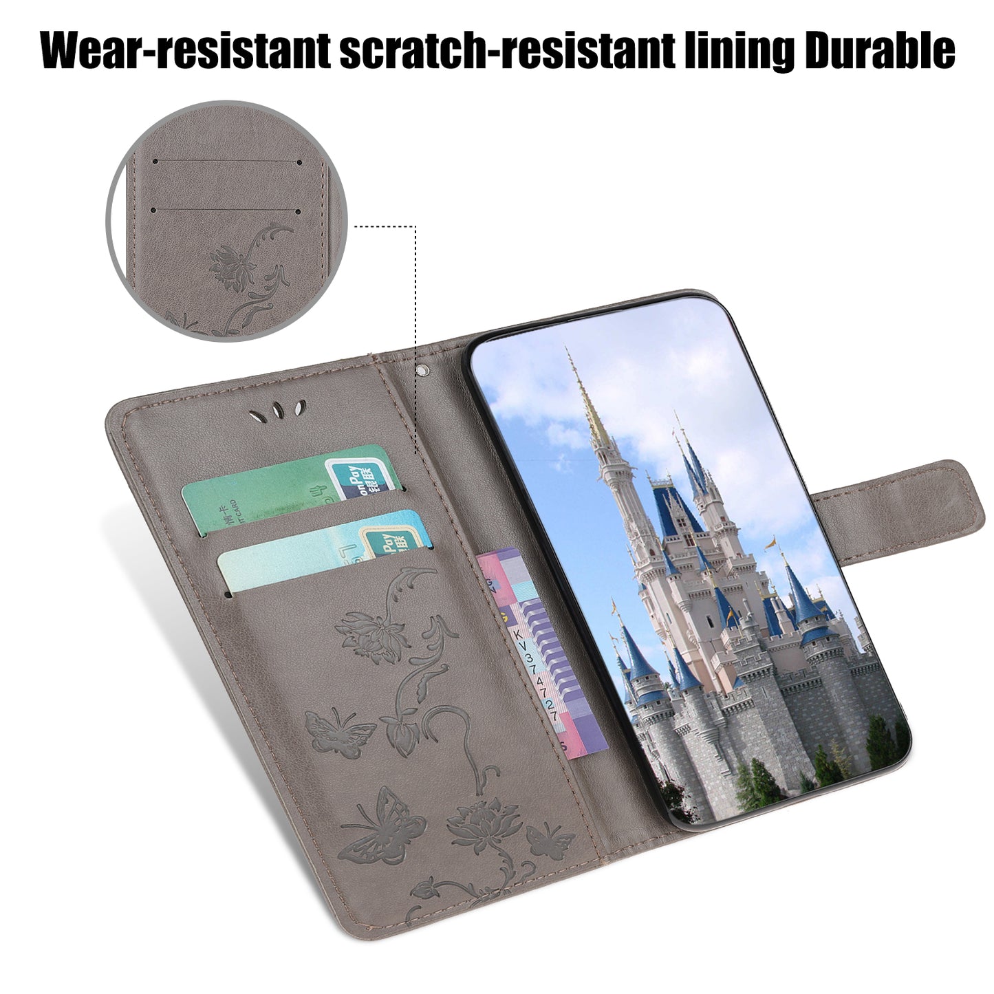Imprint Butterfly Flower Wallet Leather Protective Case for iPhone 12 mini