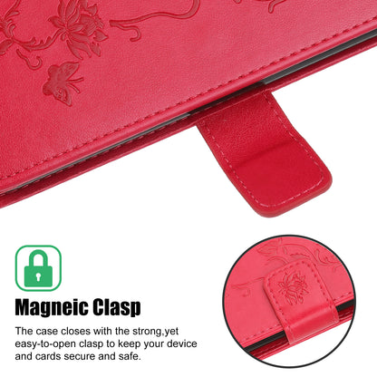 Imprint Butterfly Flower Wallet Leather Protective Case for iPhone 12 mini