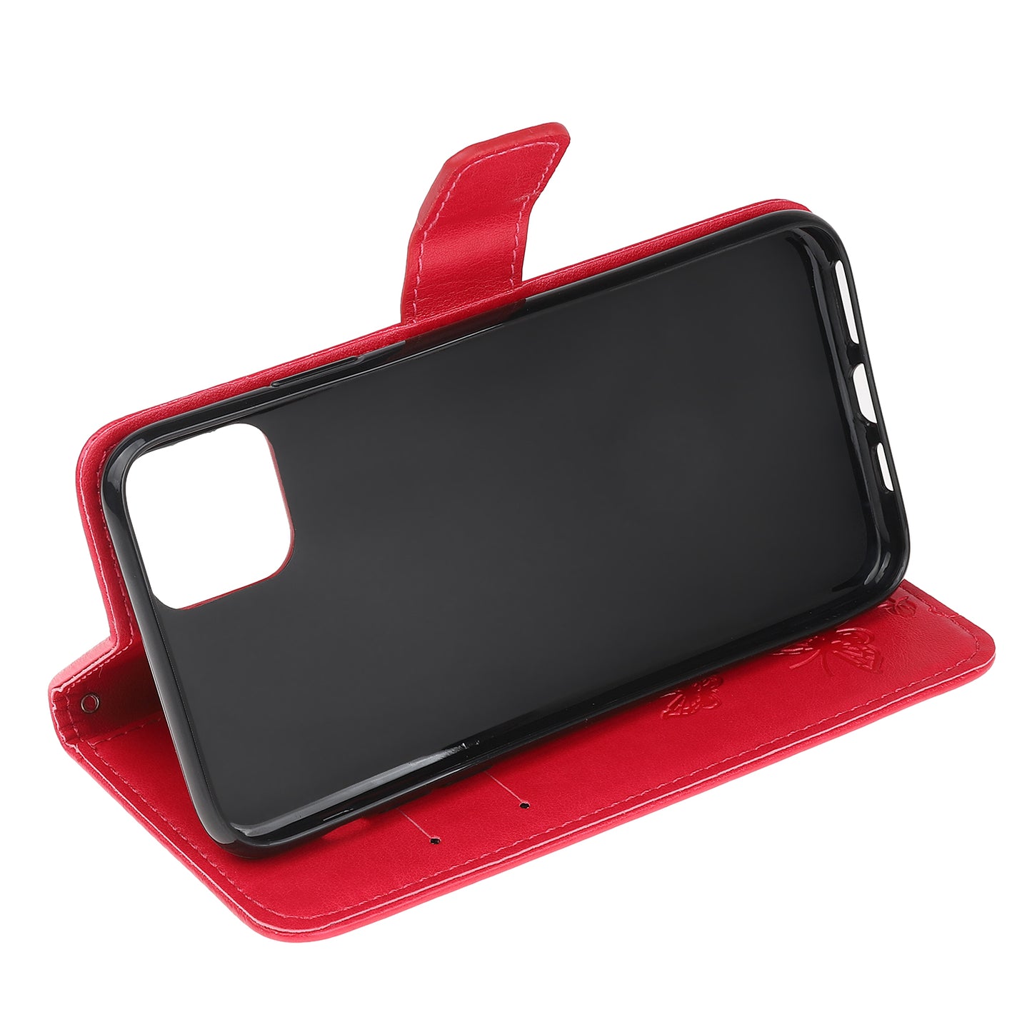 Imprint Butterfly Flower Wallet Leather Protective Case for iPhone 12 mini