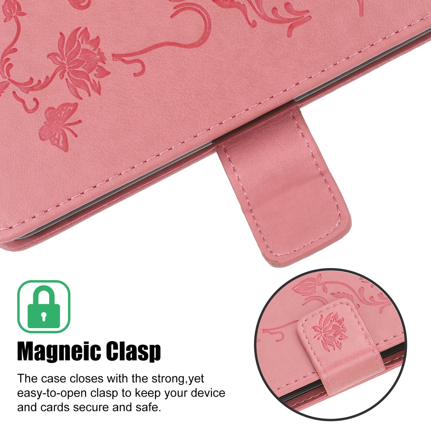 Imprint Butterfly Flower Wallet Leather Protective Case for iPhone 12 mini
