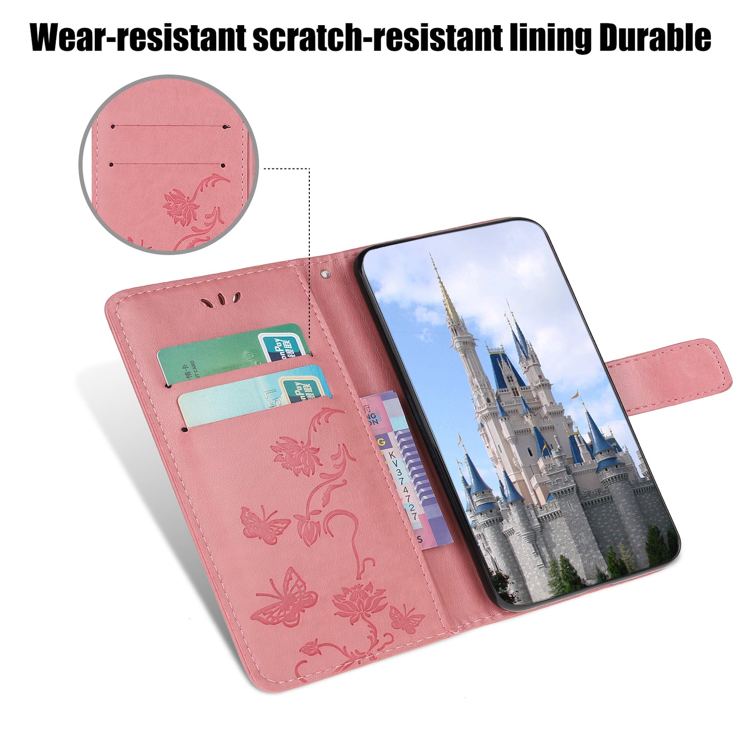 Imprint Butterfly Flower Wallet Leather Protective Case for iPhone 12 mini