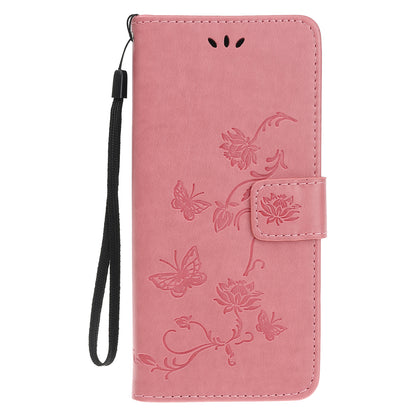 Imprint Butterfly Flower Wallet Leather Protective Case for iPhone 12 mini