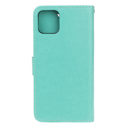 Imprint Butterfly Flower Wallet Leather Protective Case for iPhone 12 mini