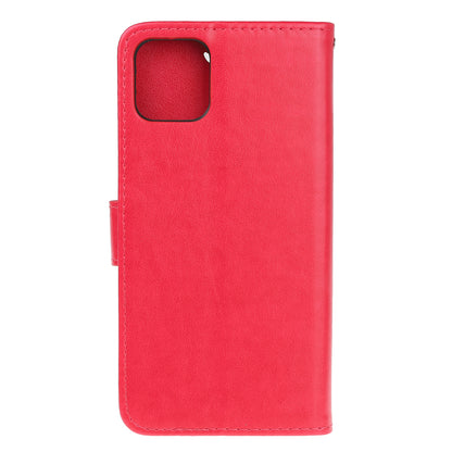 Imprint Butterfly Flowers Leather Wallet Phone Case for iPhone 12