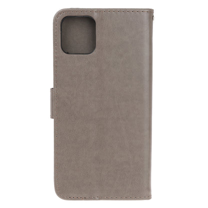 Imprint Butterfly Flowers Leather Wallet Phone Cover for iPhone 12 Pro 6.1 inch