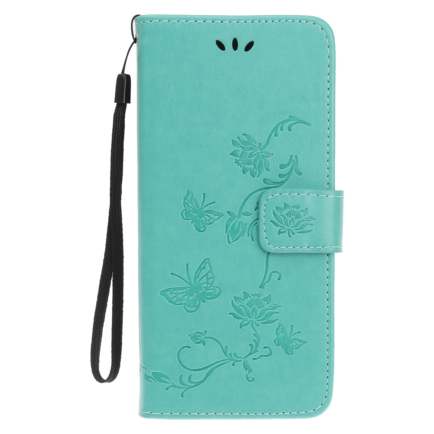 Imprint Butterfly Flowers Leather Wallet Phone Cover for iPhone 12 Pro 6.1 inch