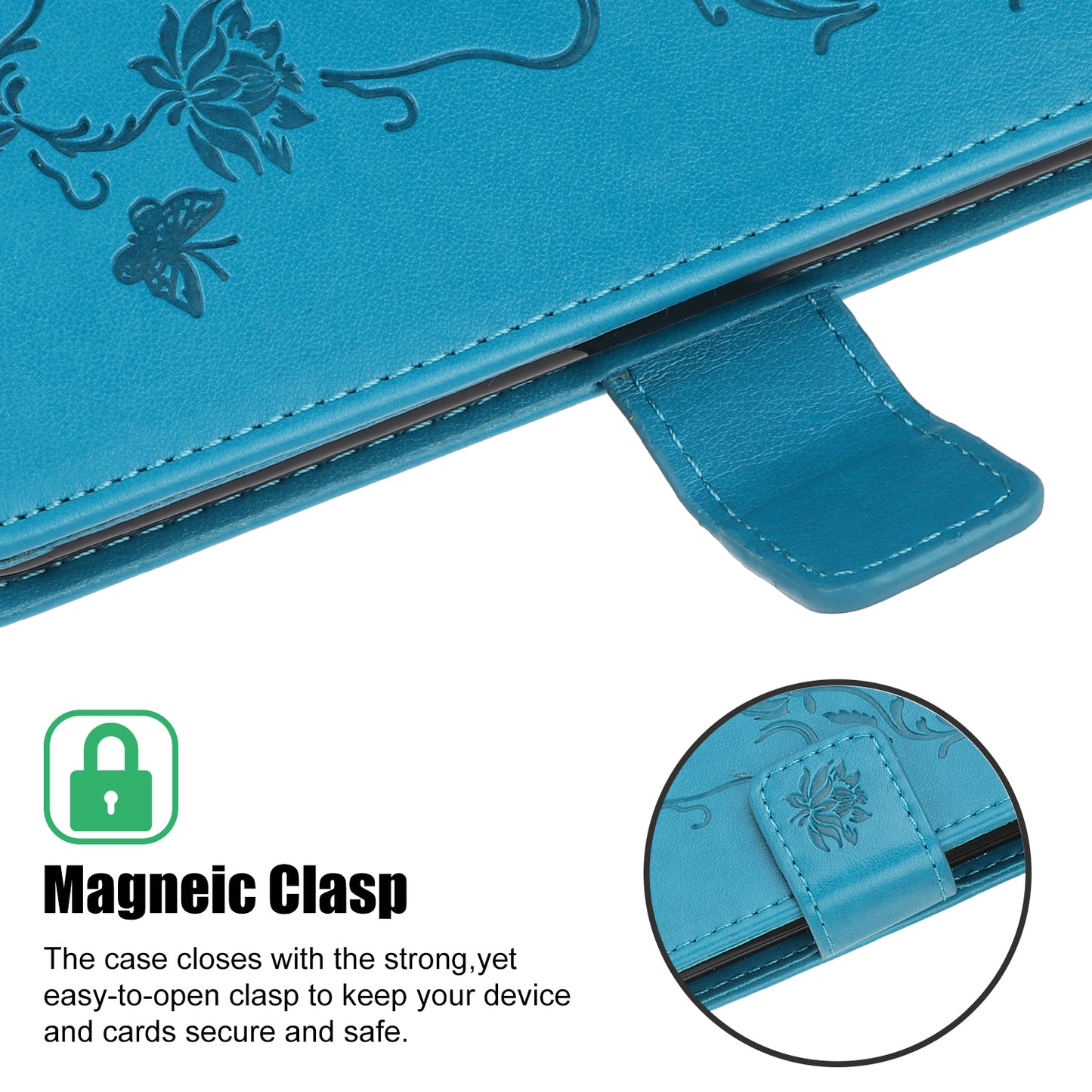 Imprint Butterfly Flowers Leather Wallet Phone Cover for iPhone 12 Pro 6.1 inch