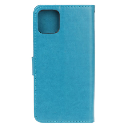 Imprint Butterfly Flowers Leather Wallet Phone Cover for iPhone 12 Pro 6.1 inch
