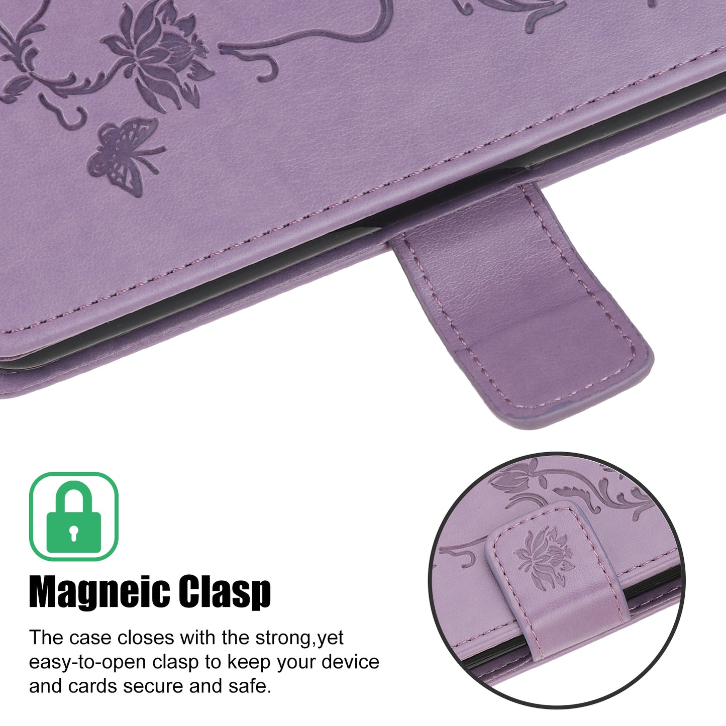 Imprint Butterfly Flowers Leather Wallet Phone Cover for iPhone 12 Pro 6.1 inch