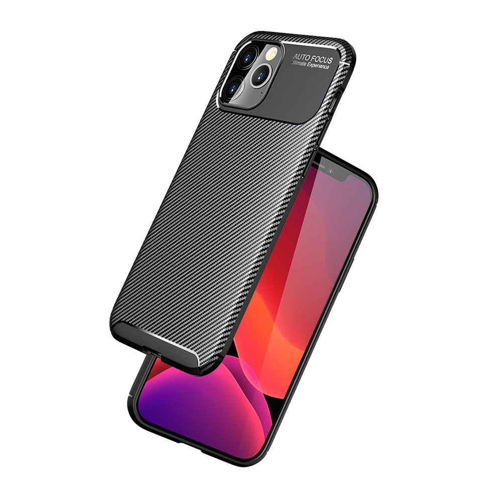 Carbon Fiber Skin Case Drop-proof TPU Shell for iPhone 12 Pro 6.1 inch