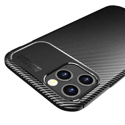 Carbon Fiber Skin Case Drop-proof TPU Shell for iPhone 12 Pro 6.1 inch