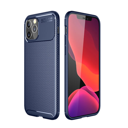 Carbon Fiber Skin Case Drop-proof TPU Shell for iPhone 12 Pro 6.1 inch