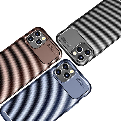 Carbon Fiber Skin Case Drop-proof TPU Shell for iPhone 12 Pro 6.1 inch