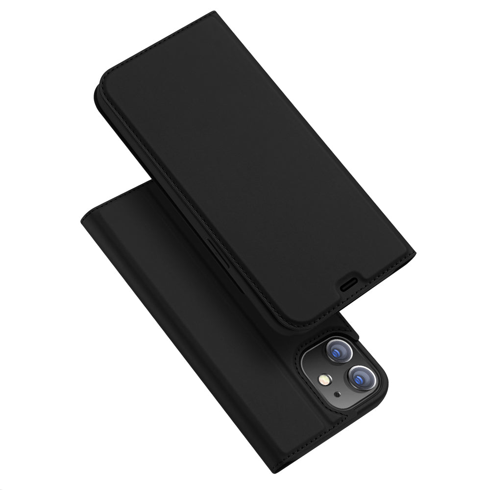 DUX DUCIS Skin Pro Series Smooth Texture PU Leather Stand Flip Folio Cover with Card Slot for iPhone 12 Pro 6.1 inch