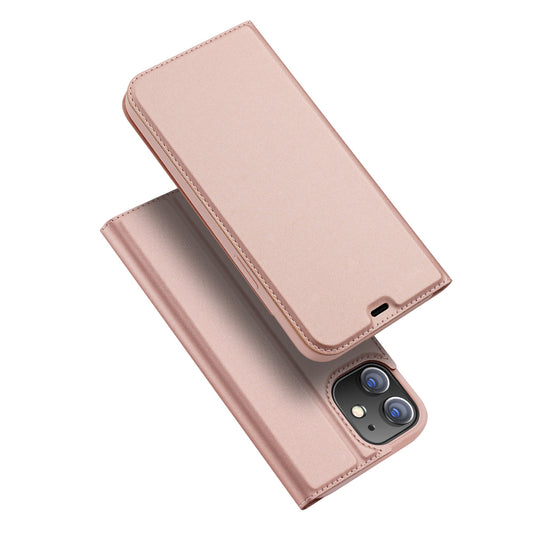 DUX DUCIS Skin Pro Series Smooth Texture PU Leather Stand Flip Folio Cover with Card Slot for iPhone 12 Pro 6.1 inch