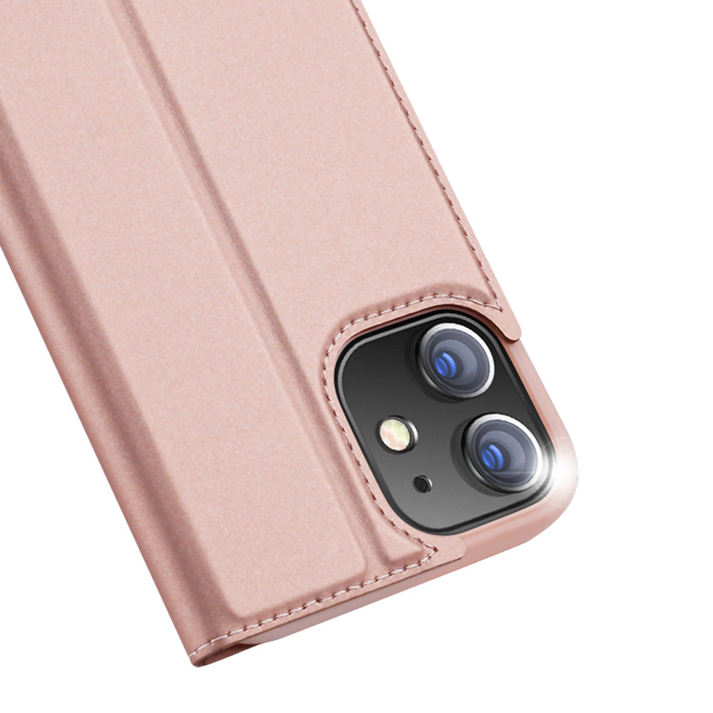 DUX DUCIS Skin Pro Series Smooth Texture PU Leather Stand Flip Folio Cover with Card Slot for iPhone 12 Pro 6.1 inch