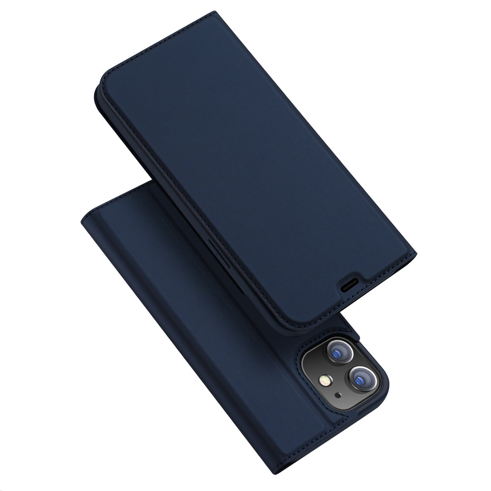 DUX DUCIS Skin Pro Series Smooth Texture PU Leather Stand Flip Folio Cover with Card Slot for iPhone 12 Pro 6.1 inch