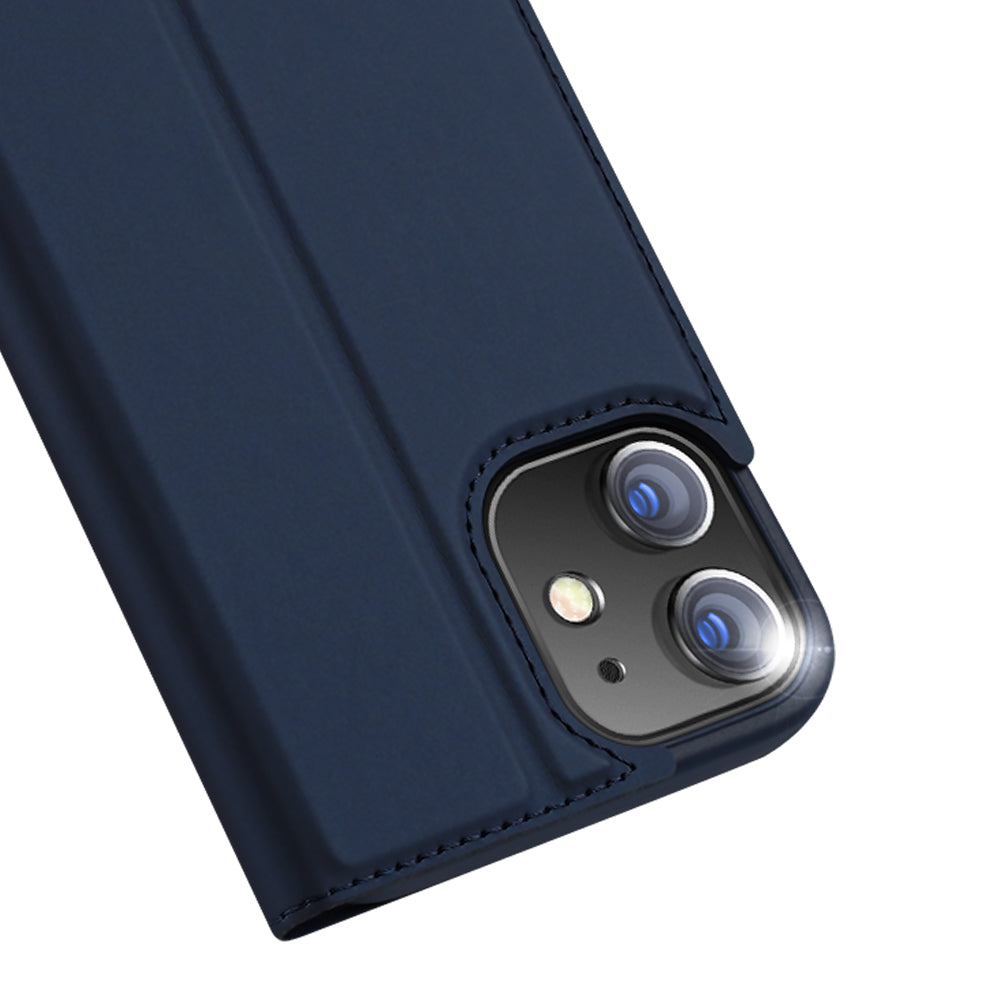DUX DUCIS Skin Pro Series Smooth Texture PU Leather Stand Flip Folio Cover with Card Slot for iPhone 12 Pro 6.1 inch